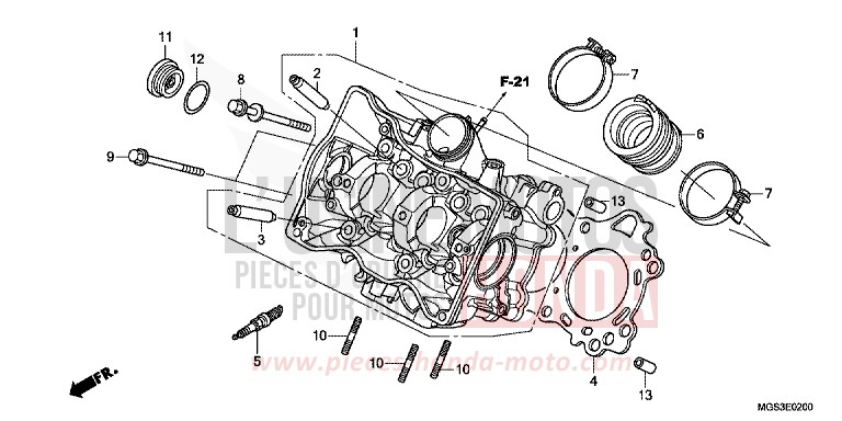 CYLINDER HEAD for NC700X Dual Cluth ABS DEGITAL SILVER METALLIC (NHA30) from 2013